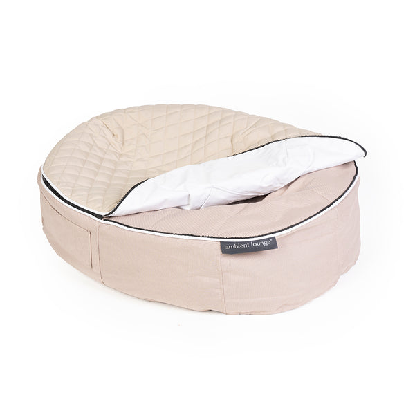 (S) Premium Thermoquilt Dog Bed (Beige)