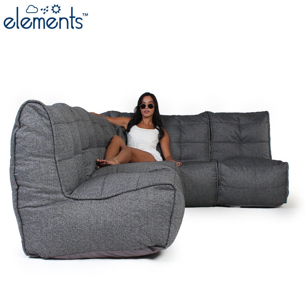 Mod 4 L Sofa - Titanium Weave (Indoor/Outdoor)