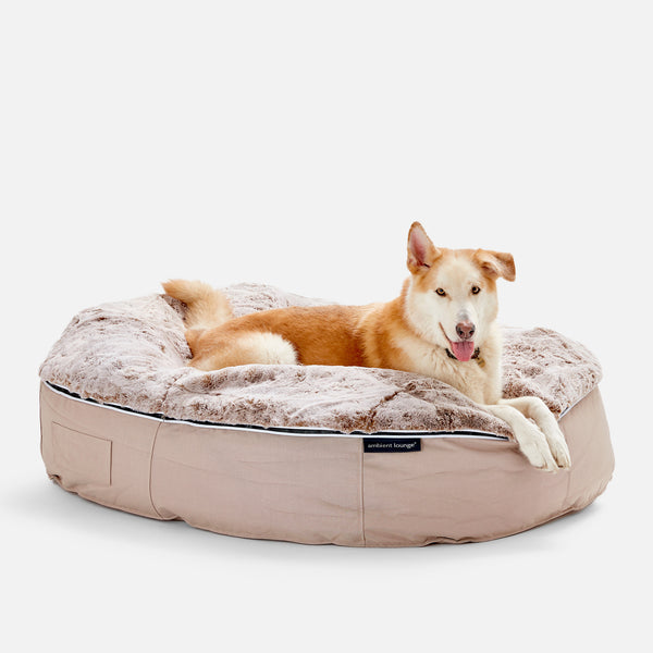 (XXL) Premium Indoor/Outdoor Dog Bed (Cappuccino)