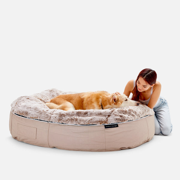 (XXL) Premium Indoor/Outdoor Dog Bed (Cappuccino)