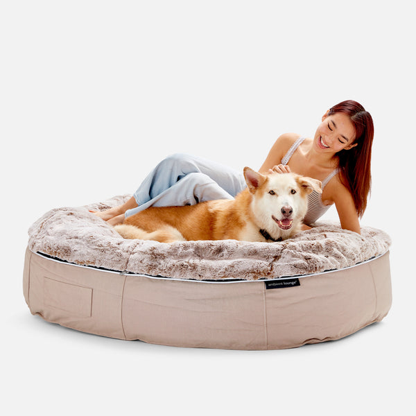 (XXL) Premium Indoor/Outdoor Dog Bed (Cappuccino)