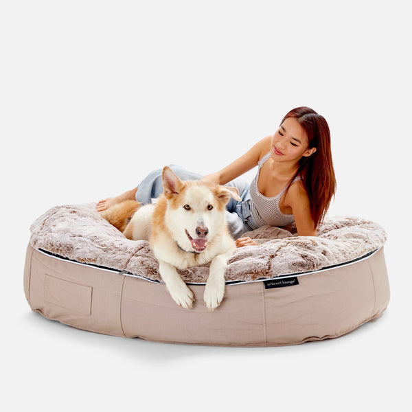 (XXL) Premium Indoor/Outdoor Dog Bed (Cappuccino)