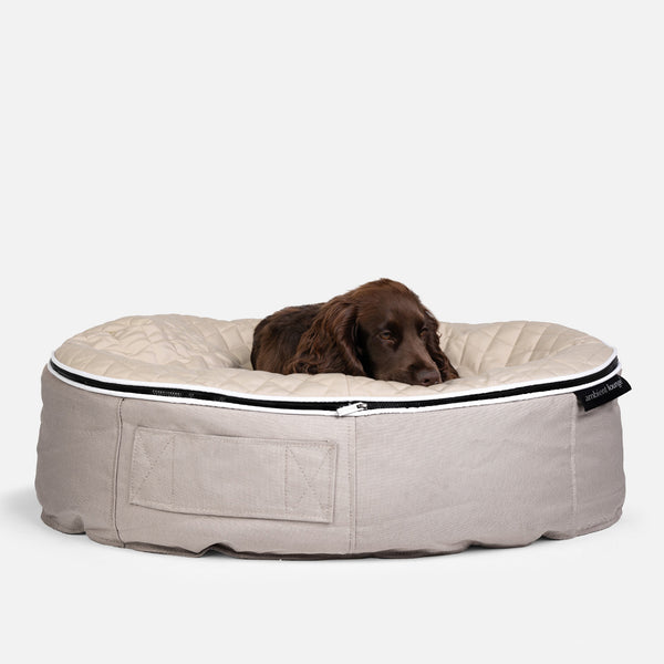 (M) Premium ThermoQuilt Dog Bed (Beige)