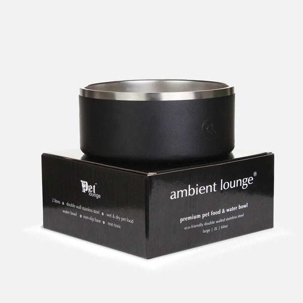 2-Liter-Doppelwandiger Edelstahl-Futter- und Wassernapf für Hunde