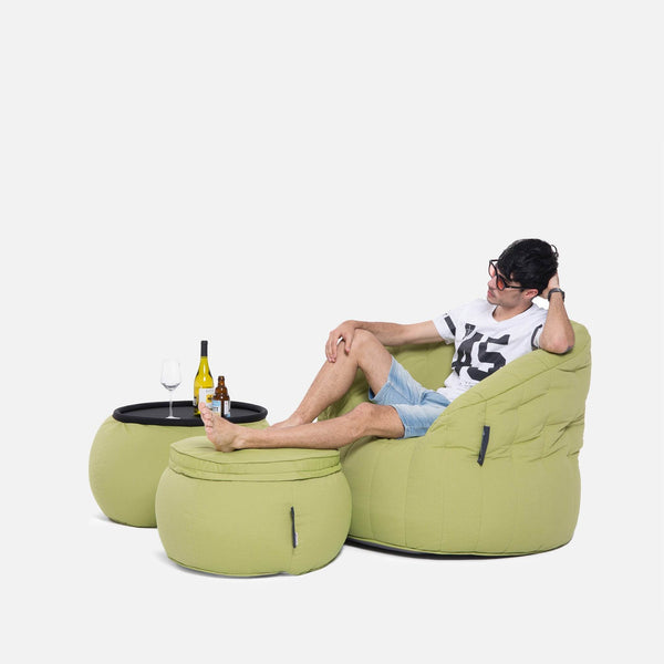 Wing Ottoman - Limespa (Sunbrella)