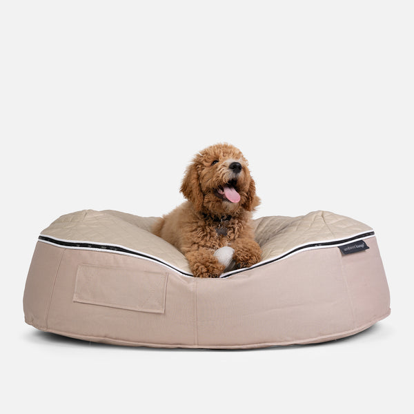 (L) Premium ThermoQuilt Dog Bed (Beige)