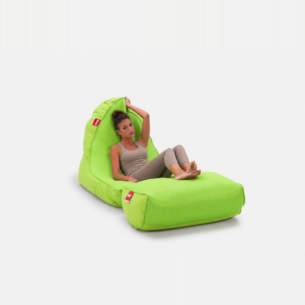 PIMP VIP AirMesh — Coolio Wild Lime zitzak met voetenbank