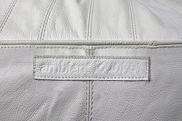 Outlet Fiorenze Ottoman Only Santorini White Genuine Leather