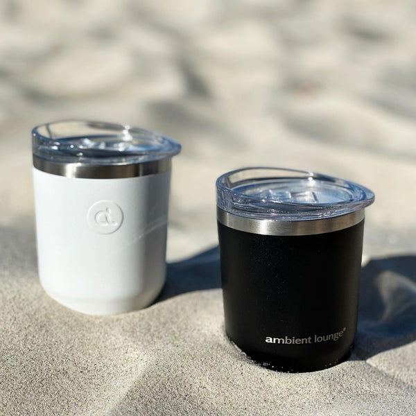 Stainless Steel Coffee Cup - BLACK & WHITE- Set of 2