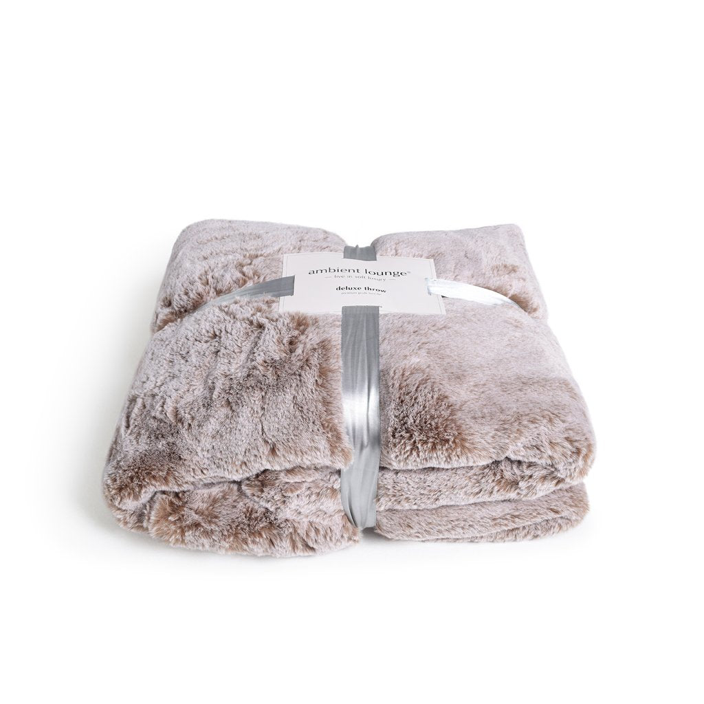 Throw - Deluxe Faux Fur Throw (Cappuccino)